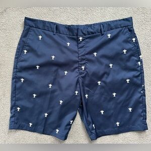Walter Hagen Men's Golf Shorts Size 42 Pockets Embroidered Trophies Navy‎
